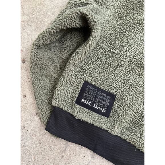 Bts Mic Drop Deep Pile Fleece Green Hoodie Size M - Picture 7 of 13